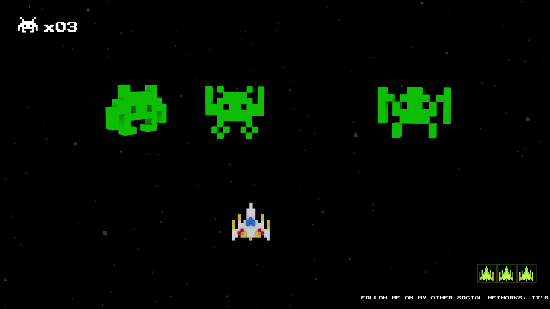 Spaced invaders - Retro Loading screen - 3D