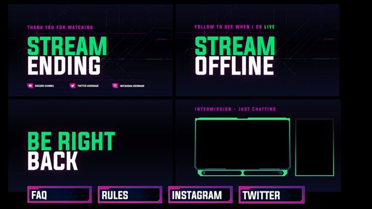 Green Streamer Overlay - Streamer Overlays