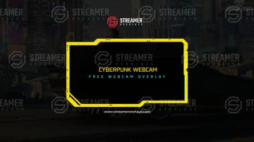 Free Cyberpunk webcam Overlay Streamer Overlays