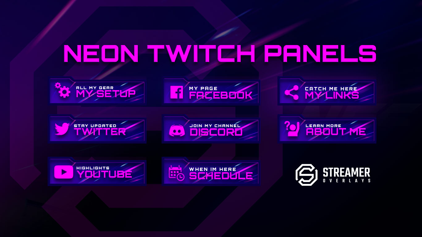 Neon Twitch Panels NFS Heat twitch Panels